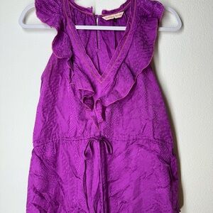 Rebecca Taylor Vibrant Purple Textured Blouse